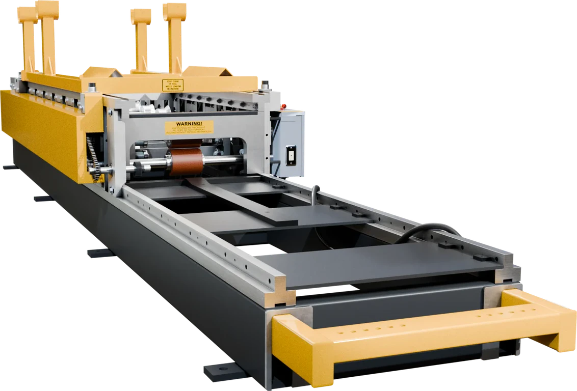 Render of a complete roll-forming machine line