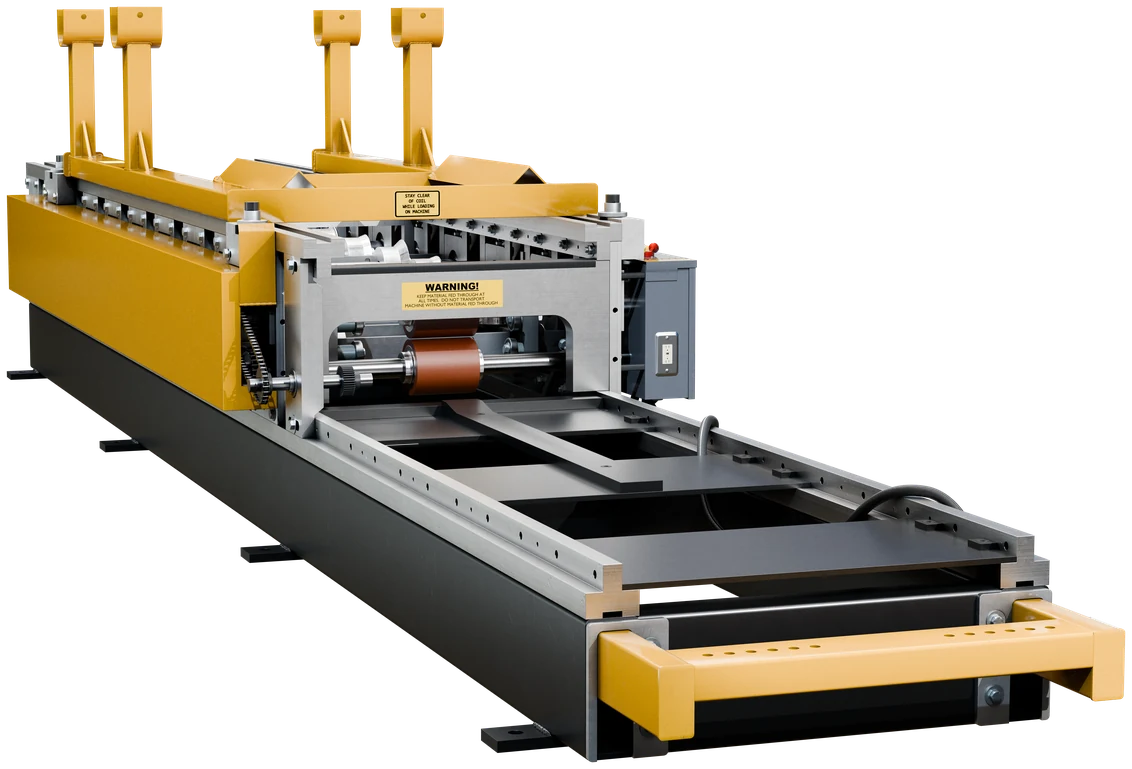 Render of a complete roll-forming machine line